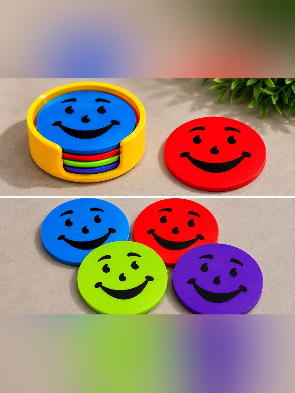 Kool-Aid Man Inspired 3D Printed Coaster Set with Holder set of 4 x 4 inch